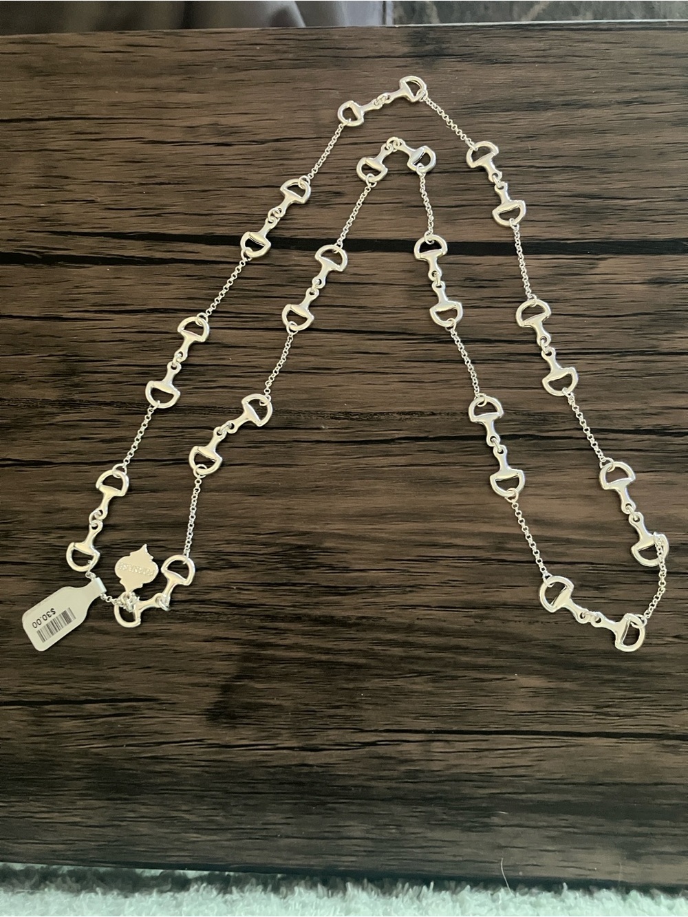 Silver Open Heart Link Necklace